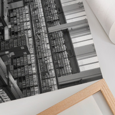 Poster Libreria classica con scaffali in legno