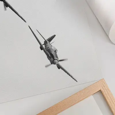 Poster murale di alta qualità aerei storici in volo in bianco e nero