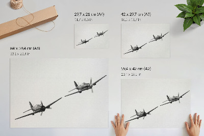 Poster murale di alta qualità Aerei storici in bianco e nero in dinamica di volo