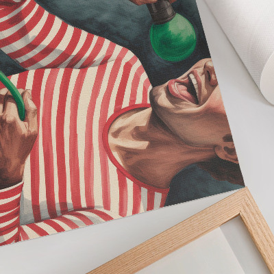 Poster Camicia a righe rosse, microfono verde