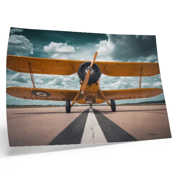 Poster murale di alta qualità aereo sulla pista con cielo dinamico