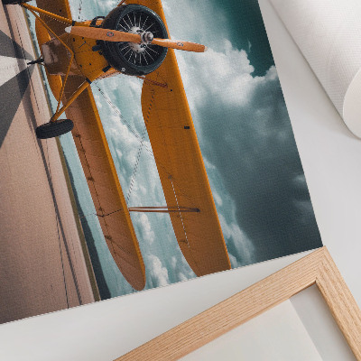 Poster murale di alta qualità Aereo sulla pista, cielo dinamico