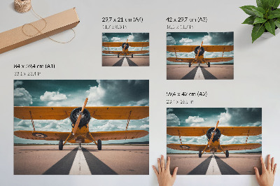 Poster murale di alta qualità Aereo sulla pista, cielo dinamico