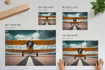 Poster murale di alta qualità aereo sulla pista con cielo dinamico