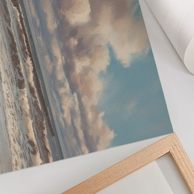 Poster dai colori saturi Mare calmo, nuvole pastello, spiaggia
