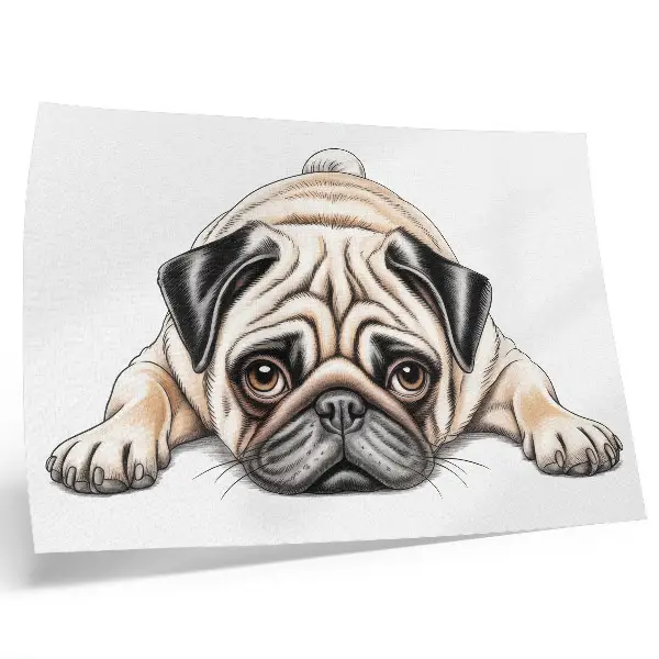 Poster murale di alta qualità illustrazione di un cane in colori caldi e accoglienti