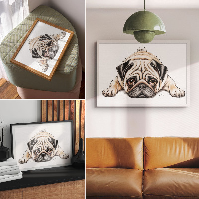 Poster murale di alta qualità Illustrazione di un cane, colori caldi e accoglienti, dettagli