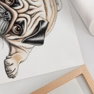 Poster murale di alta qualità illustrazione di un cane in colori caldi e accoglienti