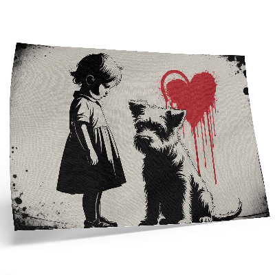 Poster Cuore di cagnolina monocromatico