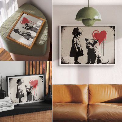 Poster Cuore di cagnolina monocromatico