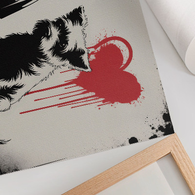 Poster Cuore di cagnolina monocromatico