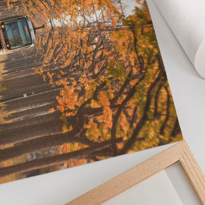 Poster murale di alta qualità Galleria autunnale con un tram in mezzo