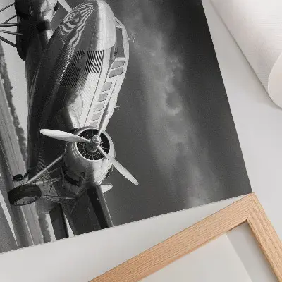 Poster aereo vintage con colori monocromatici saturi