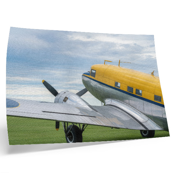 Poster Elegante aereo classico giallo, grigio e blu