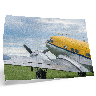 Poster Elegante aereo classico giallo, grigio e blu