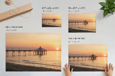 Poster murale di alta qualità tramonto sull'acqua con vista incantevole