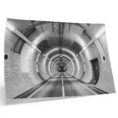 Stampa su tela moderna Tunnel simmetrico bianco e nero con archi