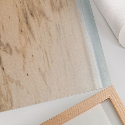 Poster dai colori saturi Paletti di legno spiaggia mare pace natura