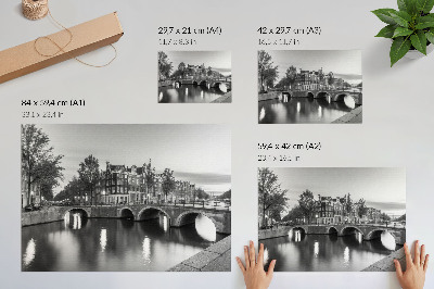 Poster Ponti eleganti, architettura classica, canali