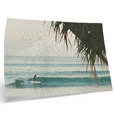Stampa su tela moderna spiaggia surf onde palma naturalezza pace
