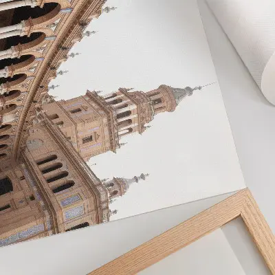 Poster con architettura classica colonne in marmo con colori saturi