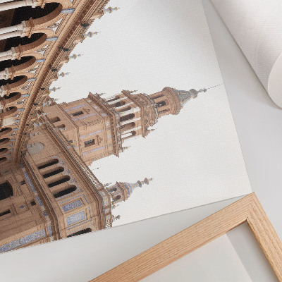 Poster dai colori saturi Ricca architettura, colonne in marmo, stile classico