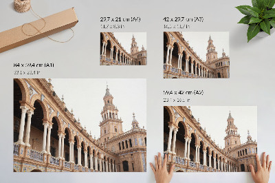 Poster dai colori saturi Ricca architettura, colonne in marmo, stile classico