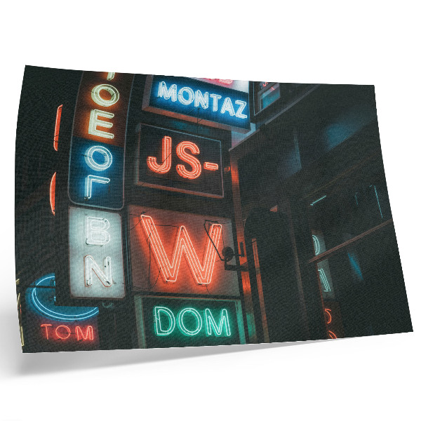 Poster Insegne al neon colorate, atmosfera serale