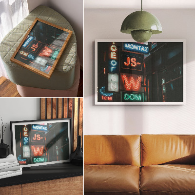 Poster Insegne al neon colorate, atmosfera serale