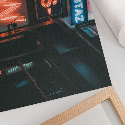 Poster Insegne al neon colorate, atmosfera serale