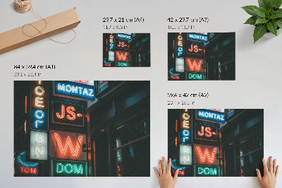 Poster Insegne al neon colorate, atmosfera serale