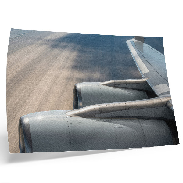Poster dai colori saturi Ala di aereo con prospettiva dinamica