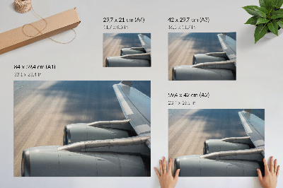 Poster dai colori saturi Ala di aereo con prospettiva dinamica