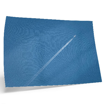 Poster murale di alta qualità Aereo nel cielo, sfondo azzurro, atmosfera dinamica