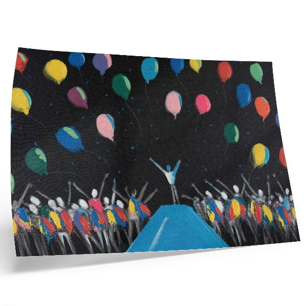Poster Palloncini colorati che contrastano con il cielo nero