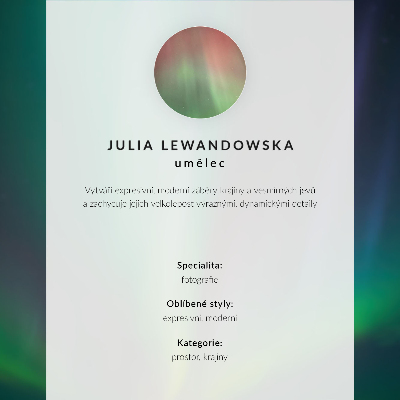 Poster dai colori saturi Aurora verde, luci scintillanti, superficie calma