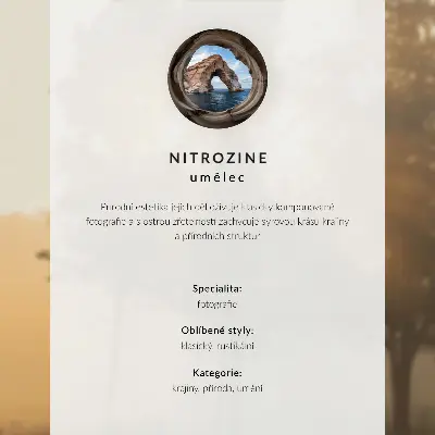 Poster betulle simmetriche in un viale autunnale con luce nebbiosa