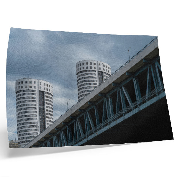Stampa su tela moderna Ponte e grattacieli modernità simmetria eleganza