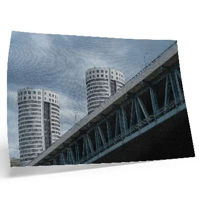 Stampa su tela moderna ponte e grattacieli con simmetria ed eleganza