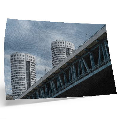 Stampa su tela moderna Ponte e grattacieli modernità simmetria eleganza