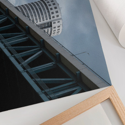 Stampa su tela moderna Ponte e grattacieli modernità simmetria eleganza