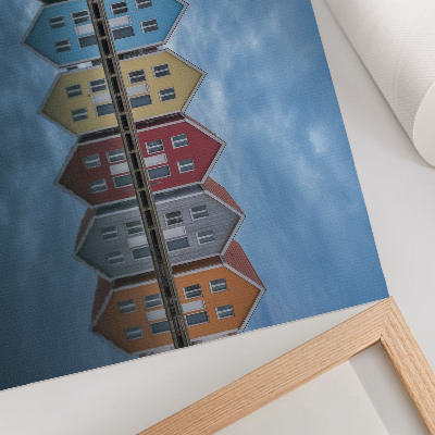 Poster murale di alta qualità Case colorate, stile moderno, simmetria