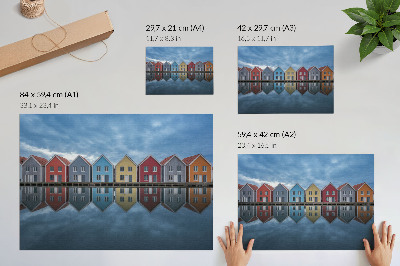 Poster murale di alta qualità Case colorate, stile moderno, simmetria