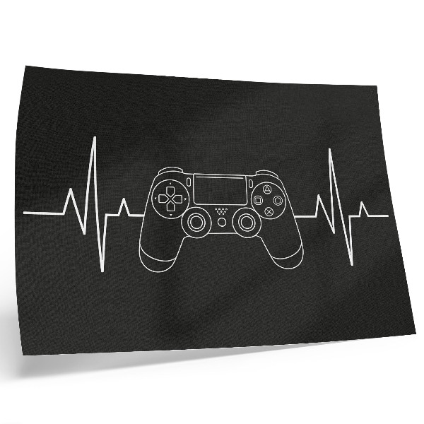 Stampa su tela moderna Tema di gioco minimalista con cuore in bianco e nero