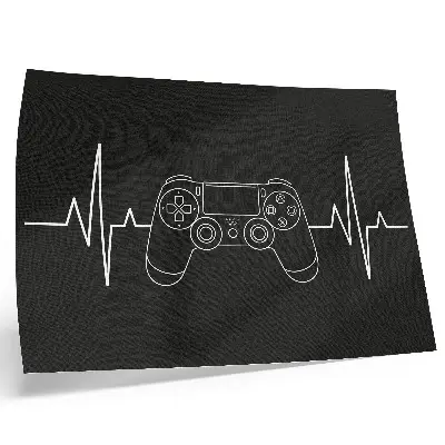 Stampa su tela moderna con tema di gioco minimalista a cuore in bianco e nero