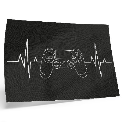 Stampa su tela moderna Tema di gioco minimalista con cuore in bianco e nero