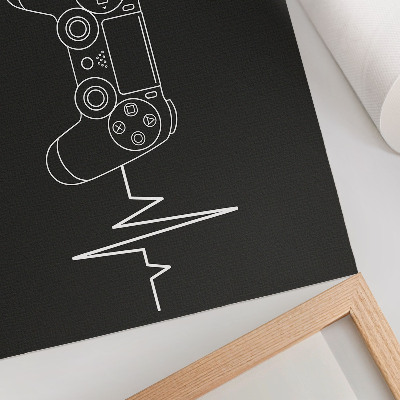 Stampa su tela moderna Tema di gioco minimalista con cuore in bianco e nero