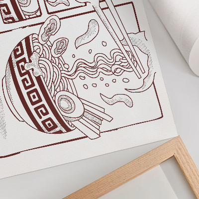 Poster Ramen al vapore in stile fumetto