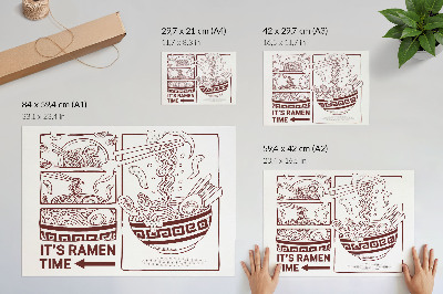 Poster Ramen al vapore in stile fumetto