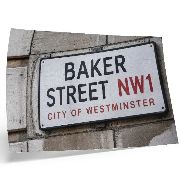 Poster Segnale stradale di Baker Street e Westminster Street con colori saturi